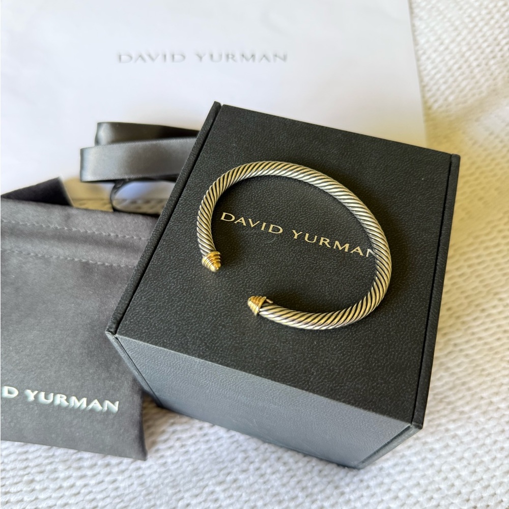David Yurman 5mm Gold Dom Thoroughbred Bracelet - Silver/14K Yellow Gold